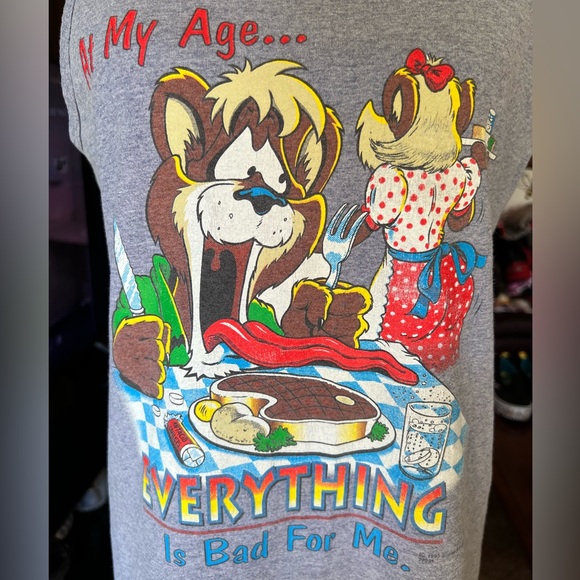 Men’s vintage 1995 Signal art wear Tasmanian devil at my age tank top - Picture 10 of 16